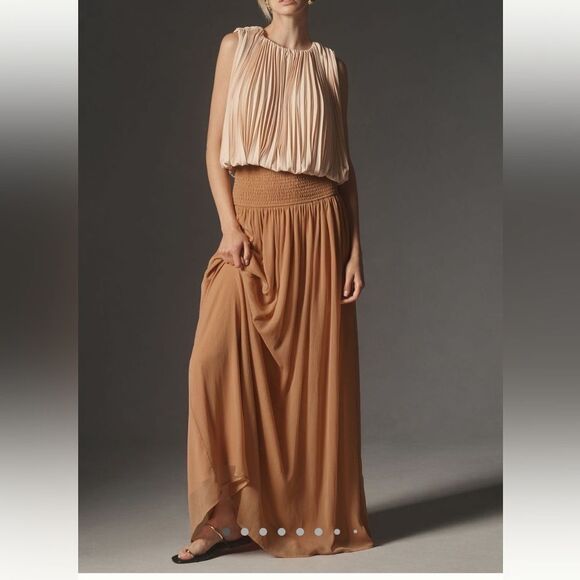 By Anthropologie smocked sheer maxi skirt - Picture 1 of 8